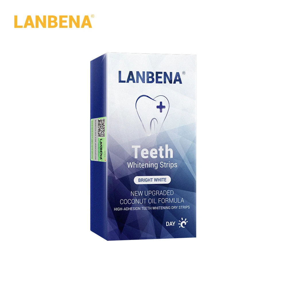 

LANBENA Teeth Whitening Strips Daily Use Oral Hygiene Teeth Veneers White Strips Removes Plaque Stains Easy Carry 7 Pairs / Box