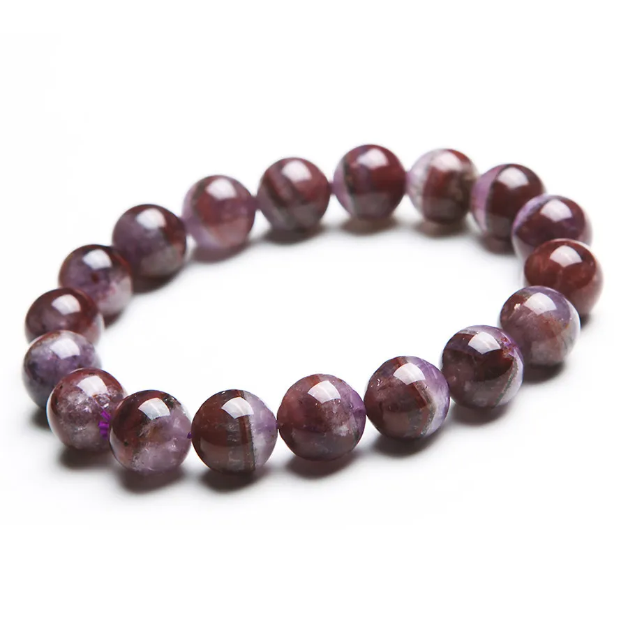 

11.5mm Genuine Natural Cacoxenite Auralite 23 Quartz Healing Crystal Bracelets For Women Round Beads Stretch Charm Bracelet
