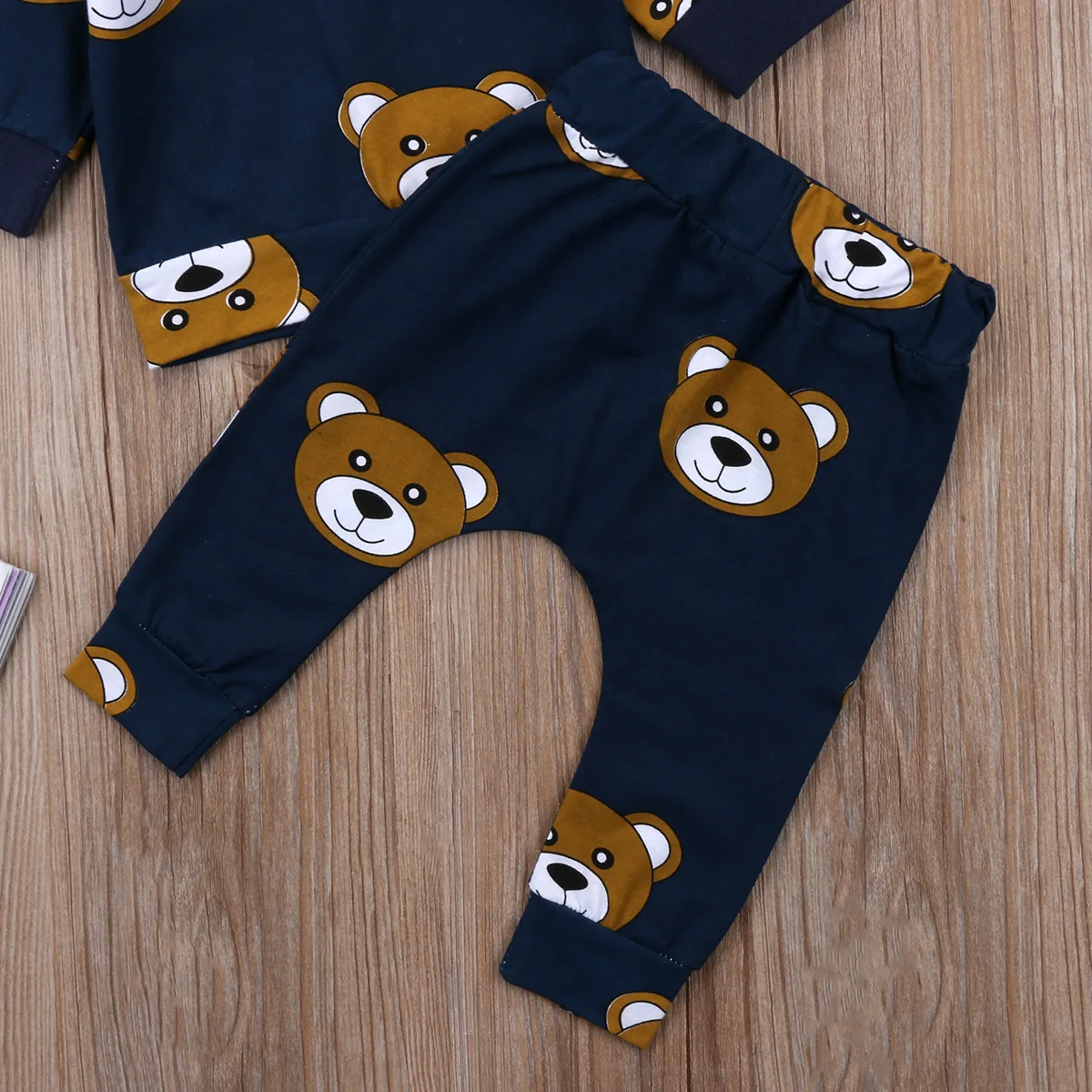 2Pcs Baby Clothing Newborn Kids Boy Girl Bear Long sleeve T-shirt Sweatshirt Tops Pants Leggings Outfit Clothes Set 0-2T |