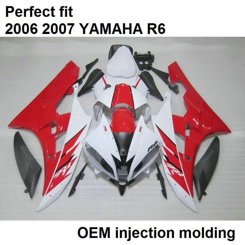 Высокое качество литья под давлением обтекатель комплект для YAMAHA YZF R6 06 07 Белый