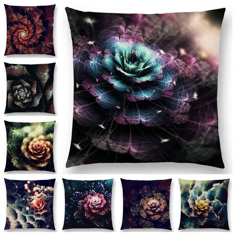 Новый дизайн 3d принт великолепный виртуальной красочные Подушка с цветочным