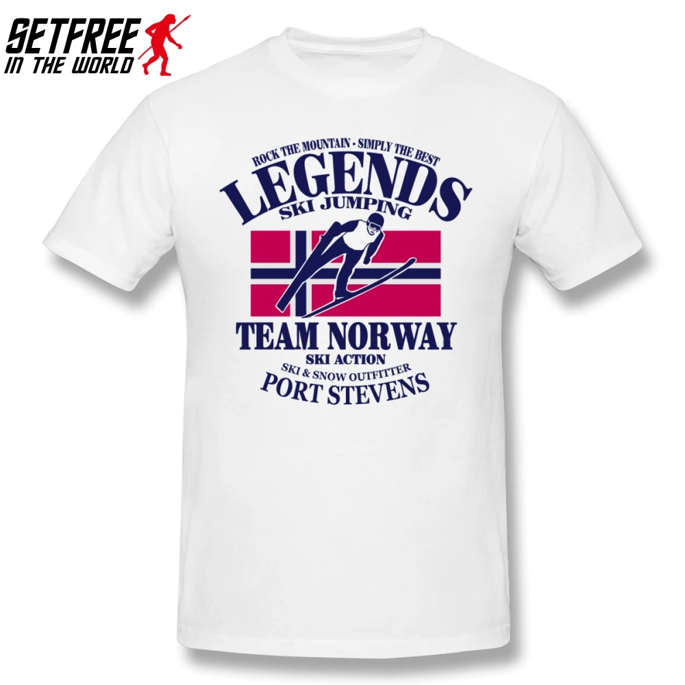 Мужская футболка с норвежским флагом и прыжками на лыжах модная Camiseta 4XL 5XL 6XL