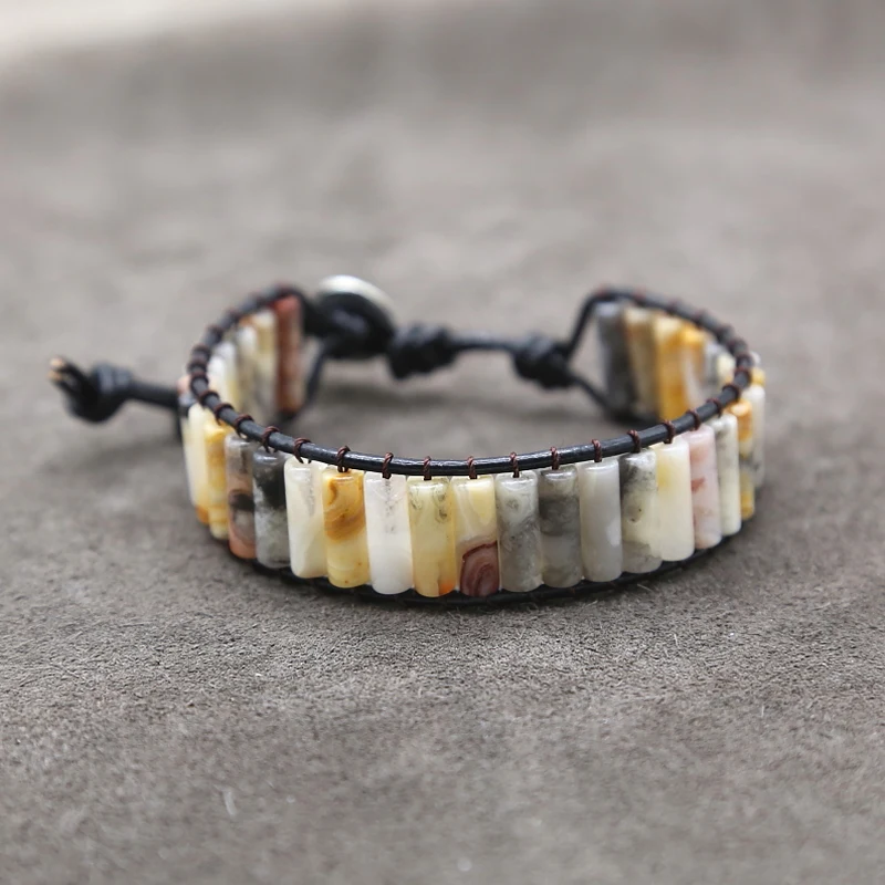 Fashion Cylinder Beads Women's Bracelet Boho Natural Stone Adjustable Bracelets Jewelry | Украшения и аксессуары