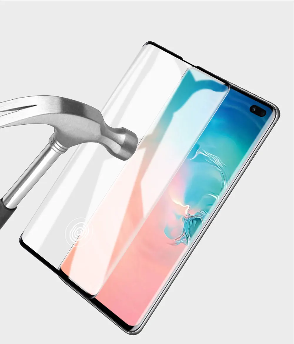 PORTEFEUILLE Экран протектор отпечатков пальцев для samsung Galaxy S10 S10 E S10 Плюс Полный Изогнутые защиты закаленное Стекло крышка пленки