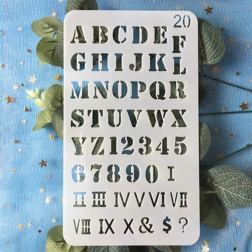 A6 Алфавит буквы 20 DIY ремесло Многослойные трафареты настенная живопись