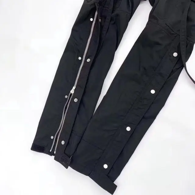 19SS, последний Топ, высокая улица, Япония, хип-хоп, стиль тумана, Мужские штаны-карго на молнии сбоку, брюки для отдыха, 1:1, пояс, уличная одежда