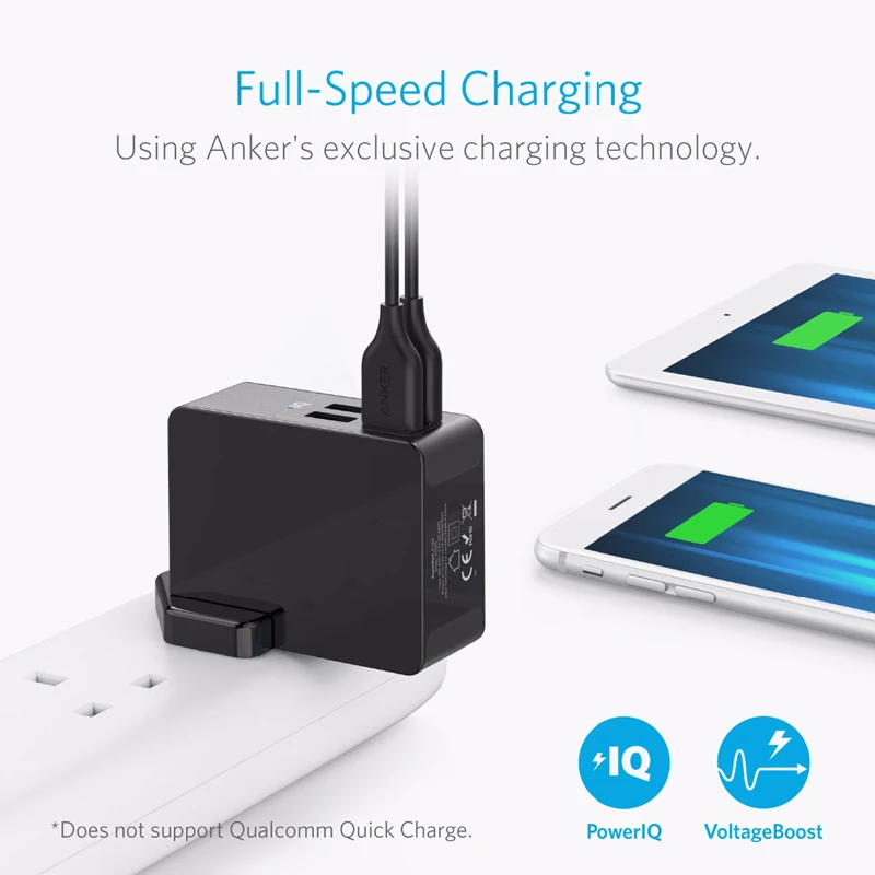 27 Вт 4 портовый USB настенное зарядное устройство PowerPort Lite со сменными Великой