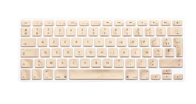 EU layout Gold ЕС Французский клавиатура azerty обложки клавиатура чехол для Macbook 1" 15" с Название модели A1286, A1502, A1425, A1398, A1314 и т. д - Цвет: EU layout Gold