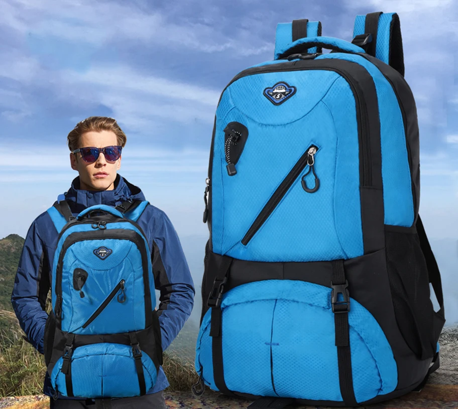 Водонепроницаемый рюкзак для мужчин и женщин 45л с чехлом от дождя облегченный