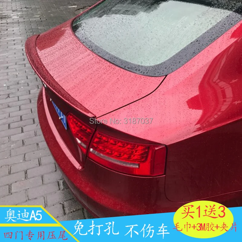 Для Audi A5 2009 2016 ABS Пластик Неокрашенный задний спойлер на крыло крышу багажник губы