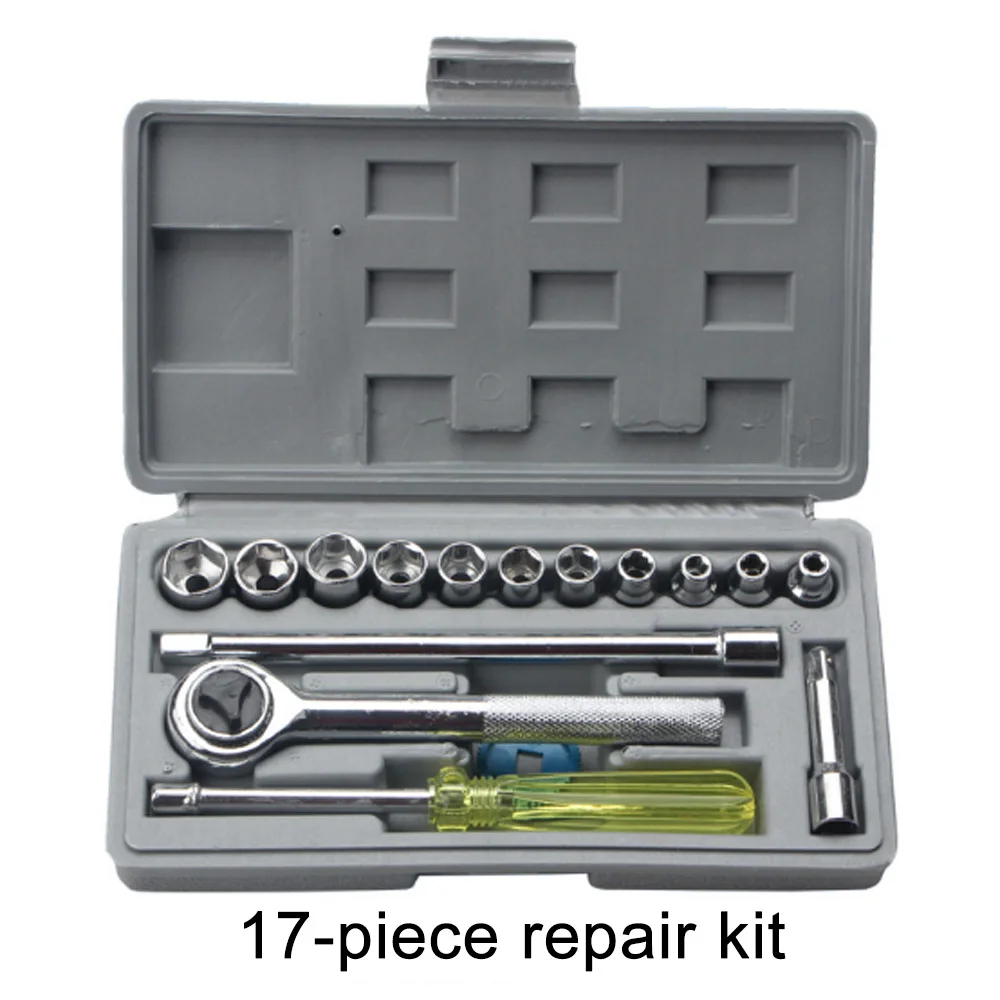 

Bite 17-piece sleeve combination, set of household tools, auto repair kit, hex socket, hardware tool sleeve set
