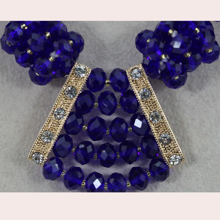 2017 ручная работа африканские бусины в шариках Новый Королевский синий кристалл