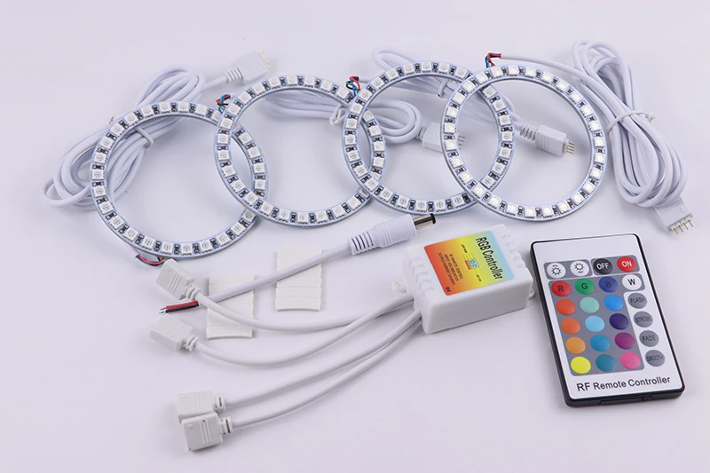 Многоцветная фара RGB светодиодный angel eyes Halo Ring Eye DRL RF пульт дистанционного управления для Hyundai Tiburon 2007 2008 GK FL2 аксессуары