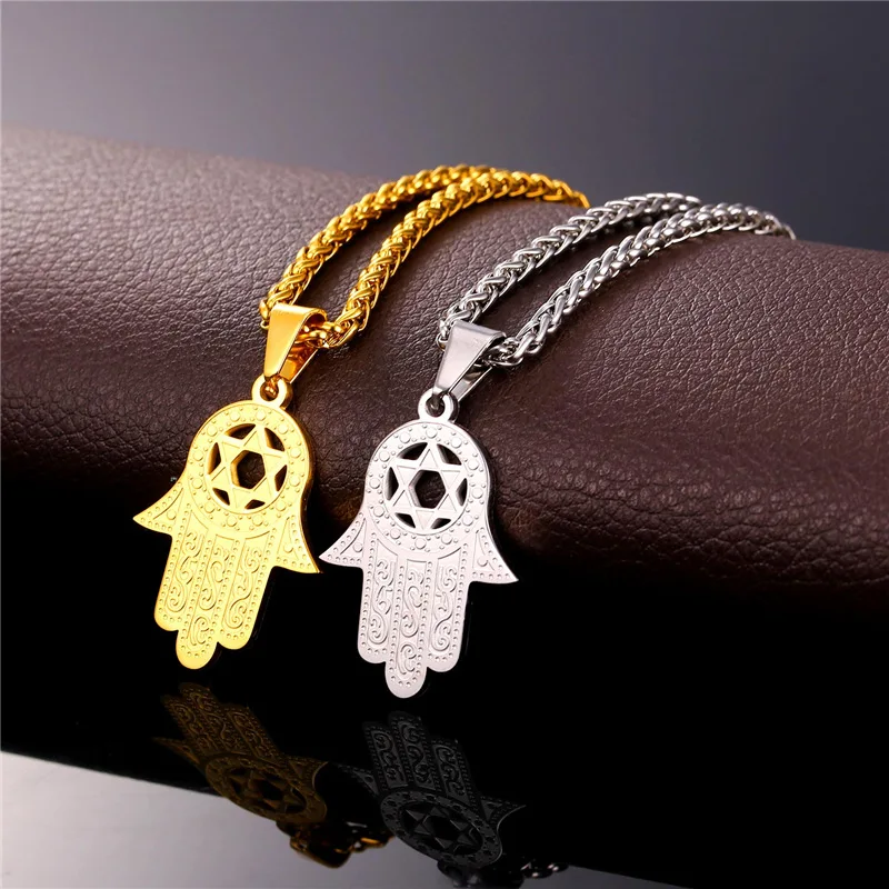 Золотая ручная подвеска Collare Fatima Hamsa ювелирное изделие из нержавеющей стали