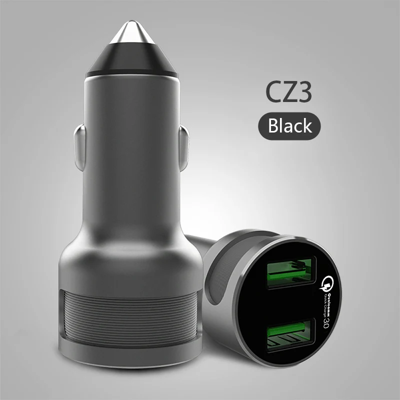 ASINA 36 Вт Dual USB быстрое зарядное устройство QC 3,0 Автомобильное Зарядное устройство для iPhone samsung мобильного телефона 5В 3A Быстрая зарядка для телефона Xiaomi huawei - Тип штекера: CZ3 Black