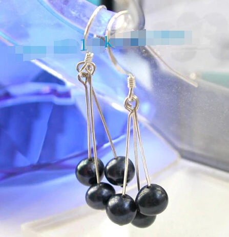 Лидер продаж Новинка Потрясающие! Редкие темно-синие жемчужные висячие серьги