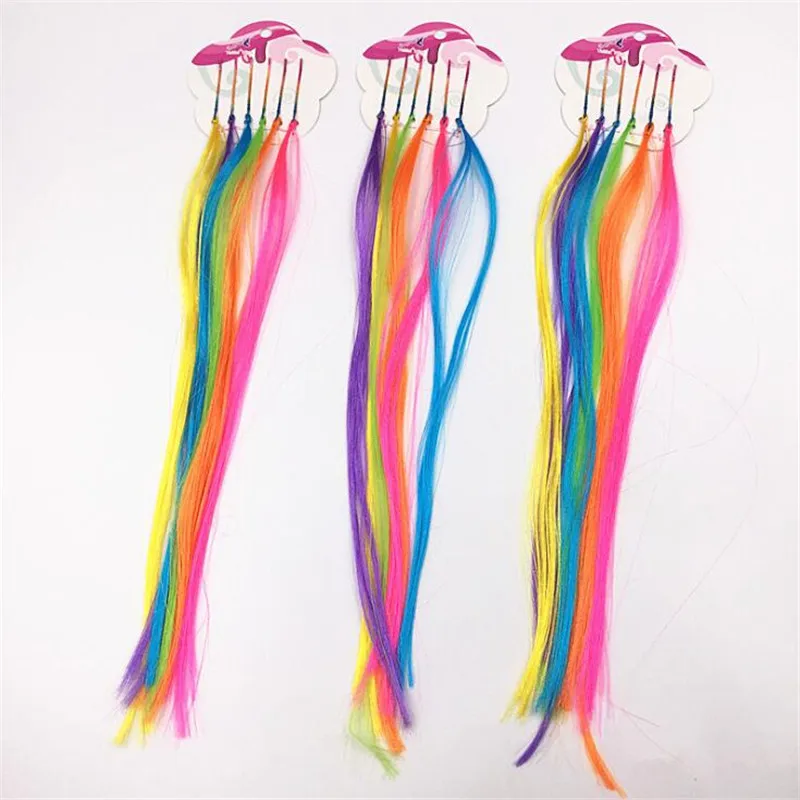 6pcs/set Girls Rainbow Hair Clips Twist Wig Hairpins Bohemian Braid Headband for Kids Boutique Butterfly Hair Clip Accessories