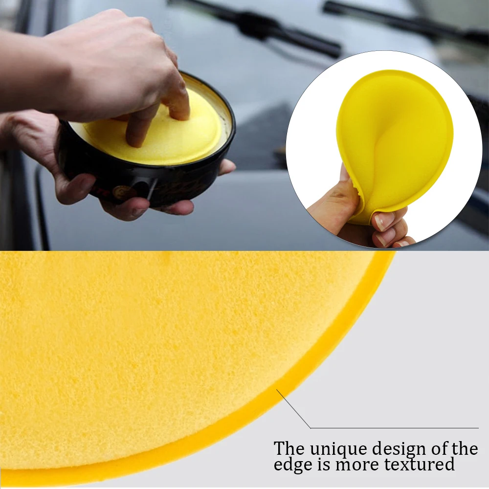 Car Vehicle Wax Polish Foam Sponge Hand Soft Yellow Pad Buffer Detailing Care Wash Clean Towel | Автомобили и мотоциклы