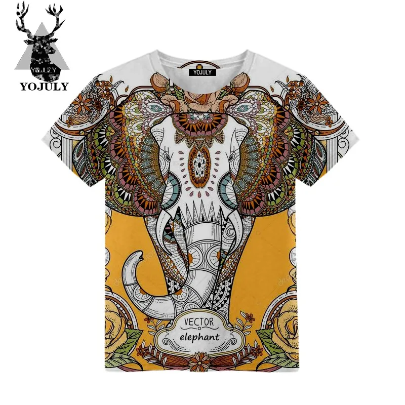 YOJULY 2019 Kawaii Elephant/Детская футболка с 3D принтом Новые Топы для мальчиков и девочек