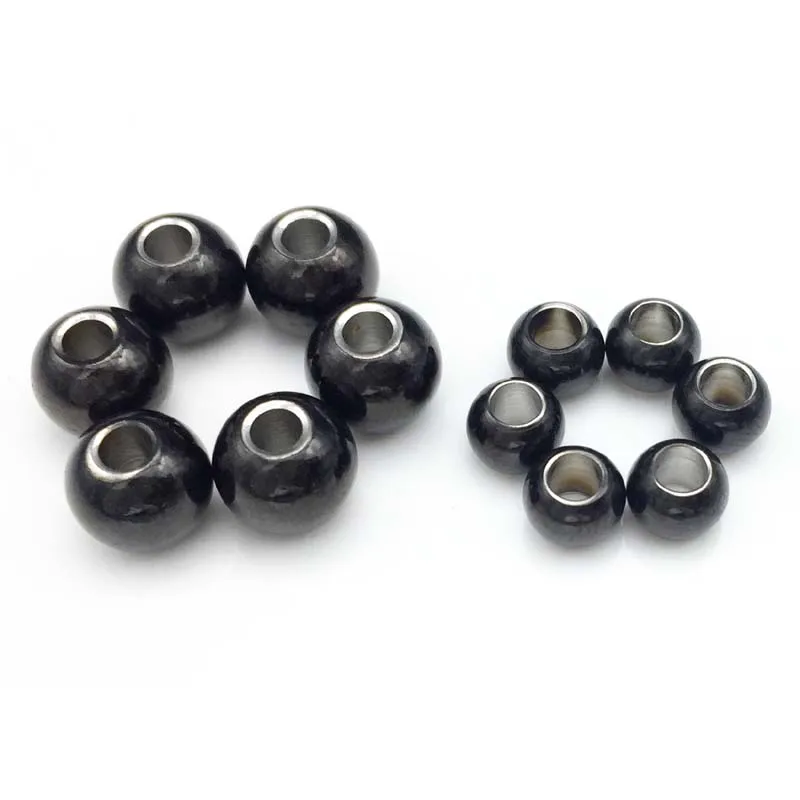 

50pcs/lot European Hole Beads Jewelry Handmade DIY Ball Beads Stainless Steel Spacer Beads Round 8mm/6mm