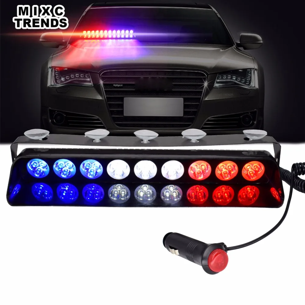 

Dash Strobe Light DC 12V Car Windshield Police Light Bar Auto LED Emegency Flashing Dash Warning Light With Suction Cups