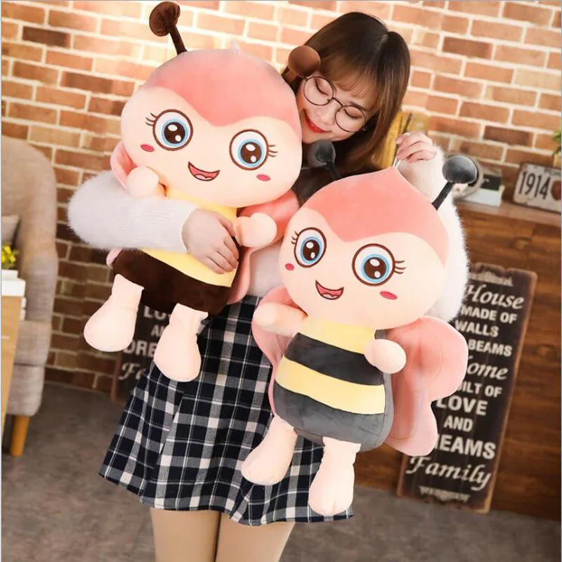 Новинка 30 60 см Kawaii пчела плюшевая игрушка милая мультяшная с крыльями мягкие