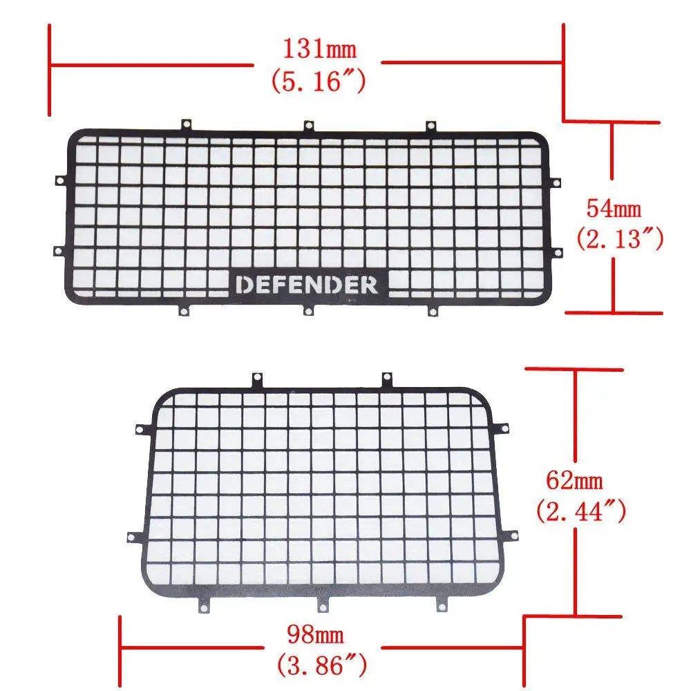 DJX 5PCS TRX4 Metal Window Mesh Protective Net DEFENDER Logo for 1/10 RC Crawler Car Traxxas TRX-4 Accessories | Игрушки и хобби