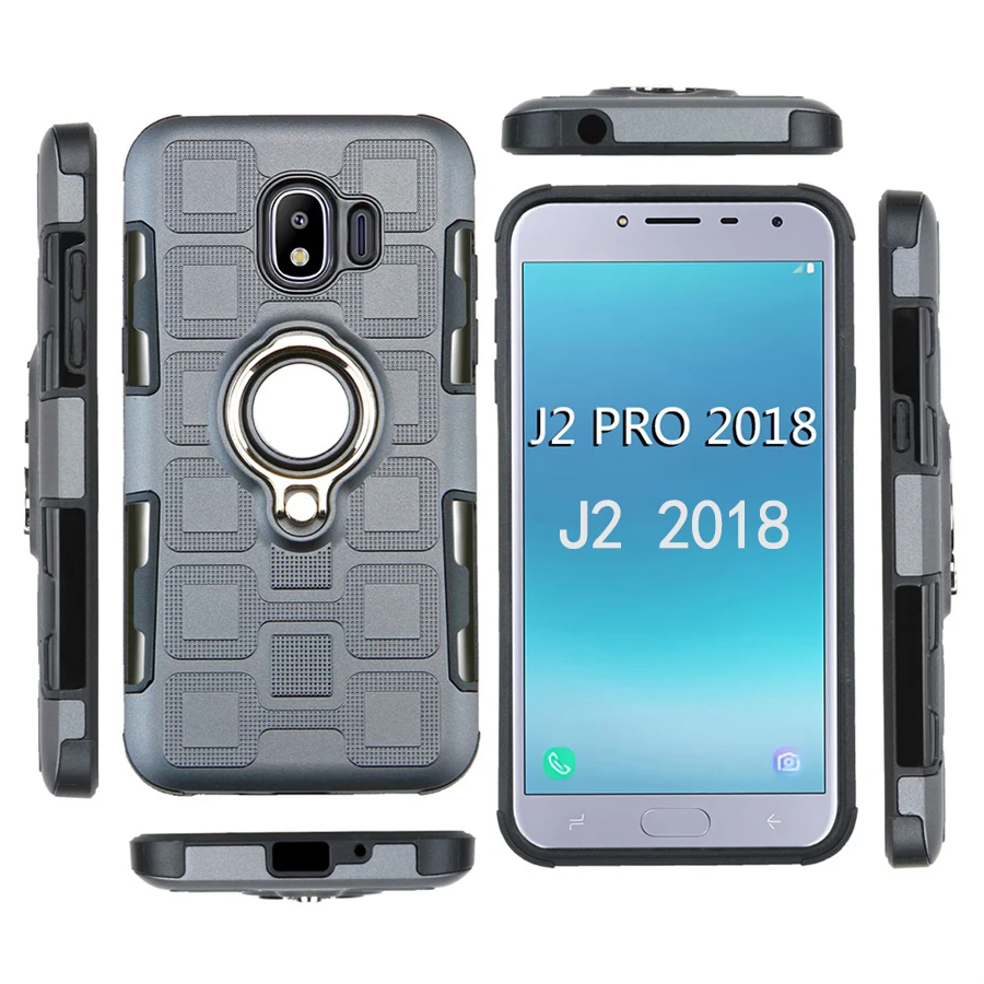 Cover For Samsung Galaxy J2 2018 Silicone Shockproof Phone Case Pro J250F Armor Back Ring Stand |