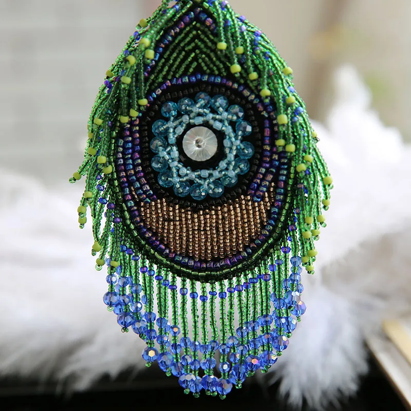 Beaded fringe eyes patches fashion 3D style applique Tassel patch clothing accessories manual order beads. | Дом и сад