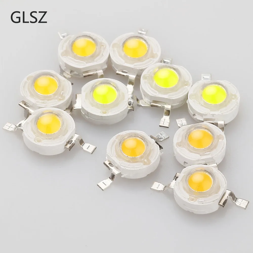 GLSZ 10 шт. светодиодный чип 1 Вт Высокая мощность COB SMD СВЕТОДИОДНЫЙ шарик