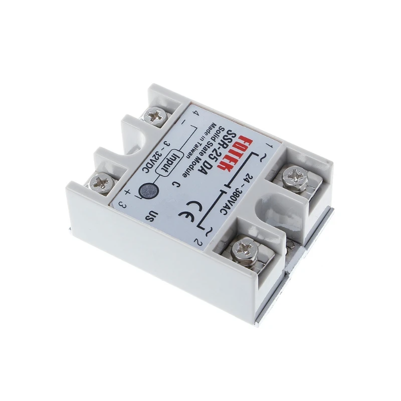 OOTDTY твердотельный релейный модуль SSR-25DA 25A 250V 3-32V DC вход 24-380VAC выход