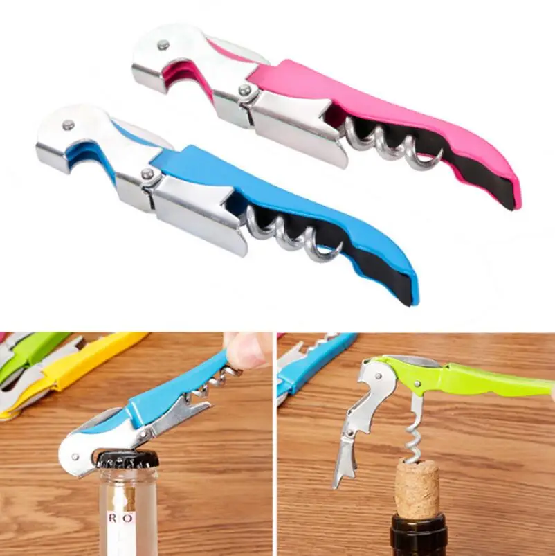 

Hot Wine Tool Stainless Steel Bottle Opener Sea horse Corkscrew Knife Pulltap Double Hinged Corkscrew LX4862