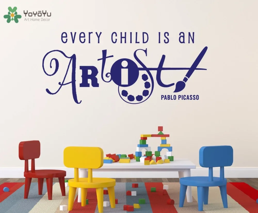 

YOYOYU Wall Decal Vinyl Wall Stickers For Kids Room Quotes Every Child Is An Artist Nursery Bedroom Playroom Home Decor DIYSY670