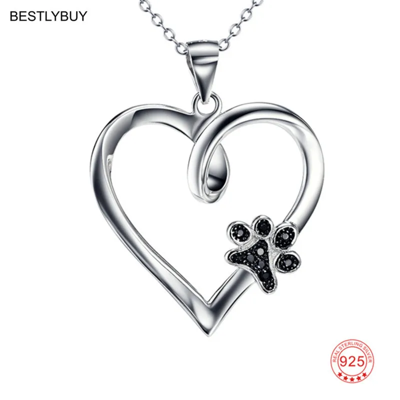 Женское серебряное ожерелье с подвеской в виде собачьей лапки BESTLYBUY цепочка из