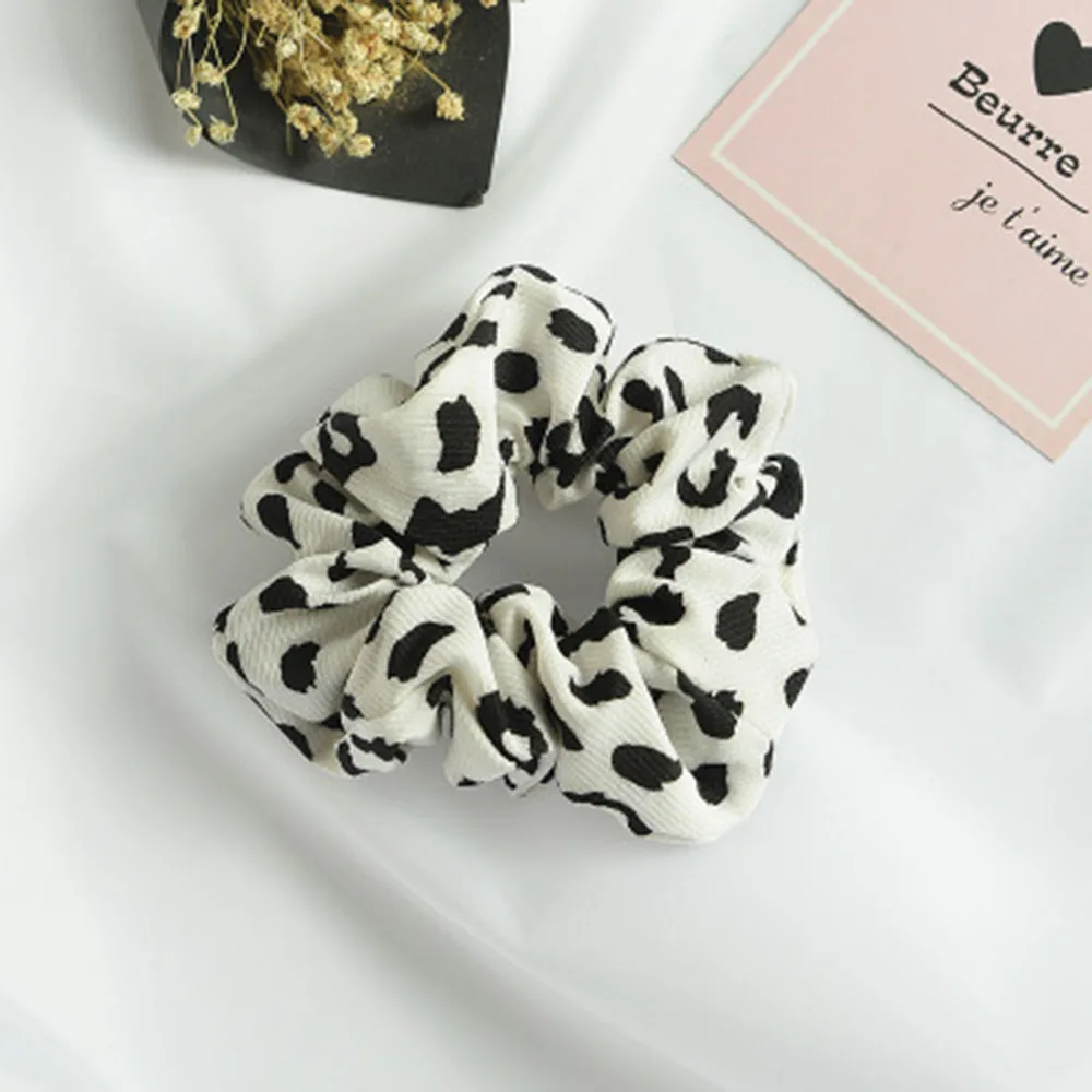 1Pc Chiffon Leopard Hair Scrunchies Ponytail Holders Rubber Band For Women Girls Headdress Elastic HeadBand Accessories | Красота и