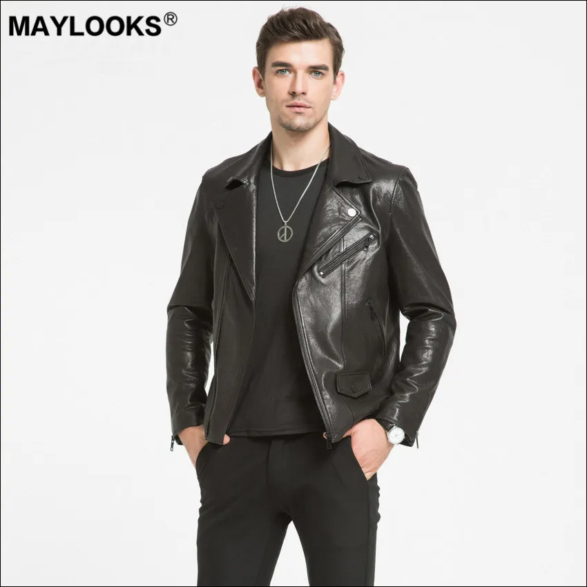 Мужская кожаная куртка с коротким рукавом May выглядит осенью/зимой 2019 | одежда