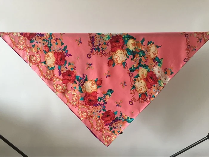 Promotion fashion women 100% silk twill scarf big square 12m/m shawl Muslim hijab cape female 90cm*90cm headwear painting | Аксессуары