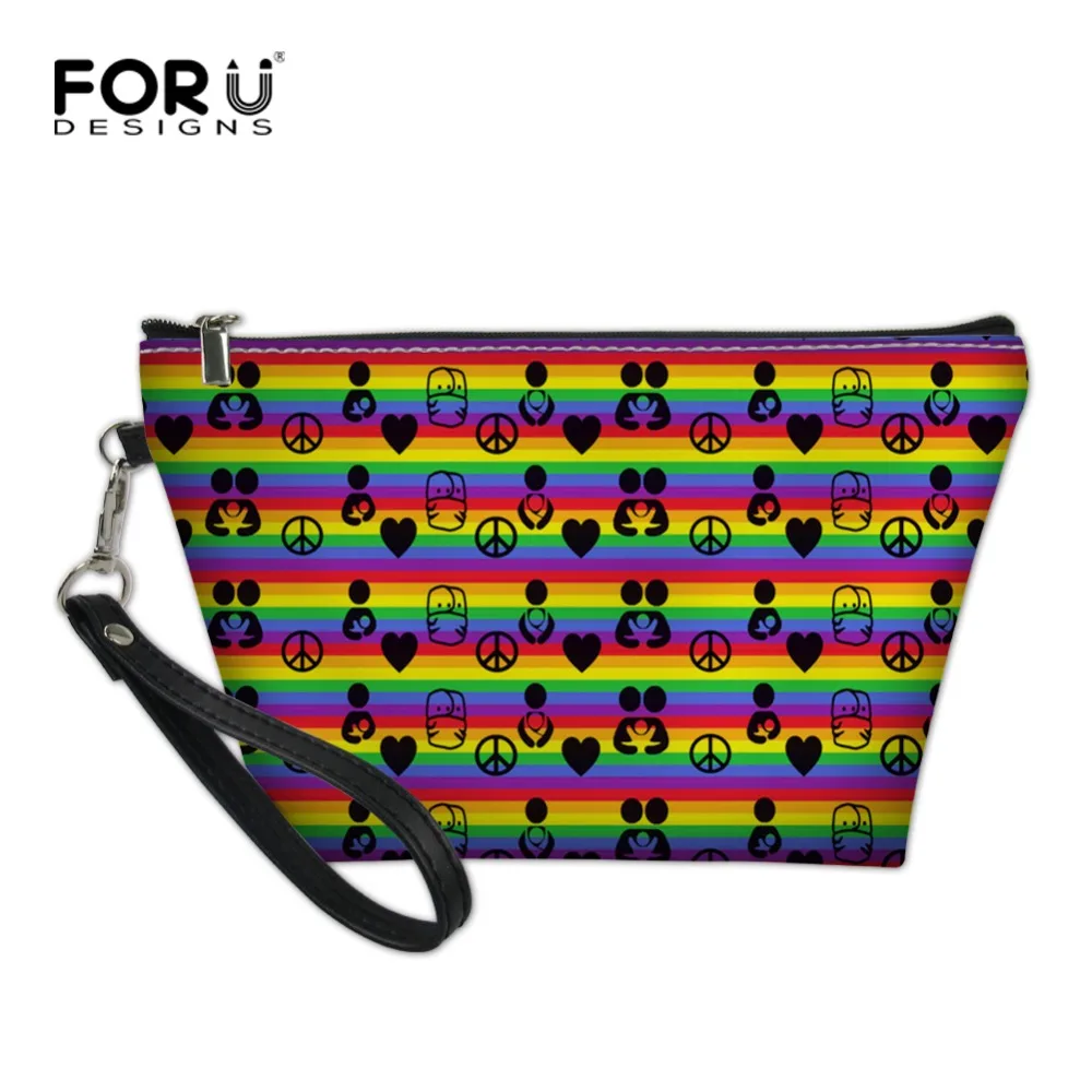 FORUDESIGNS/женская косметичка для макияжа хиппи с принтами дорожная девочек