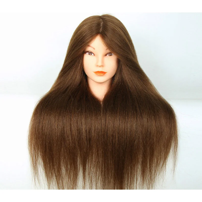 

Mannequin Head With Human Hair 100% Professional 22Inch Hair Hairdressing Doll Heads Hairstyles Cosmetology Training Model