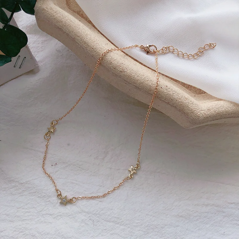Simple and Short Star Clavicle Chain Korean Version Individual Neck Jewelry Necklace Tide Net Red Decorative | Украшения и