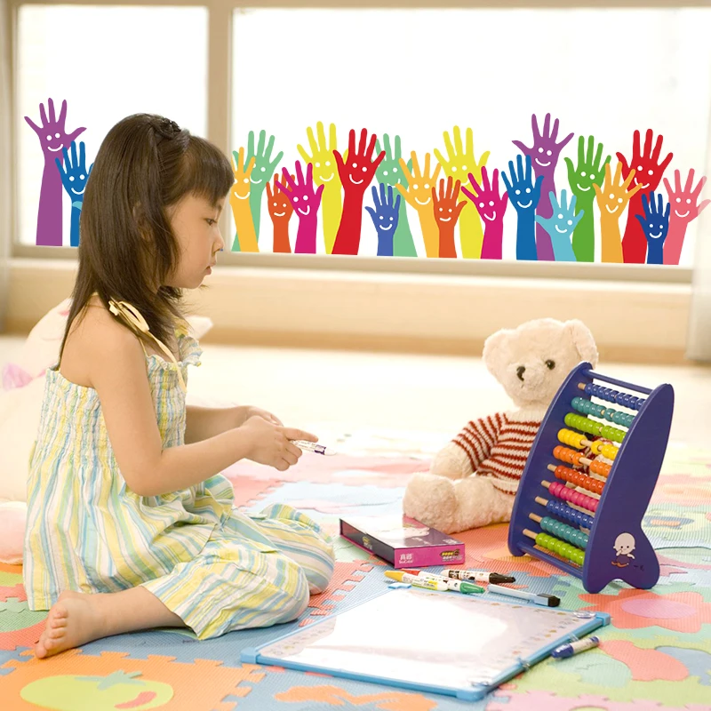 Красочные карандаши для рисования ладоней плинтус забор линия угловая Настенная