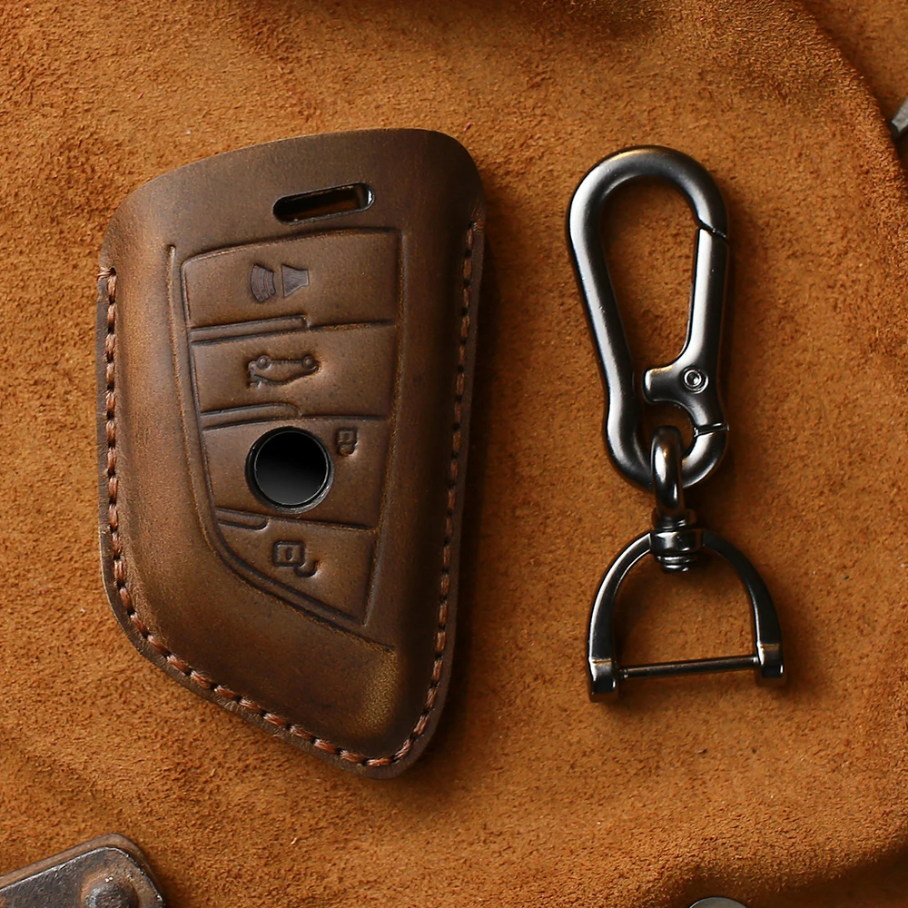 KEYYOU дистанционный ключ для автомобиля чехол из натуральной кожи 4 кнопки BMW X1 X3 X4 X5