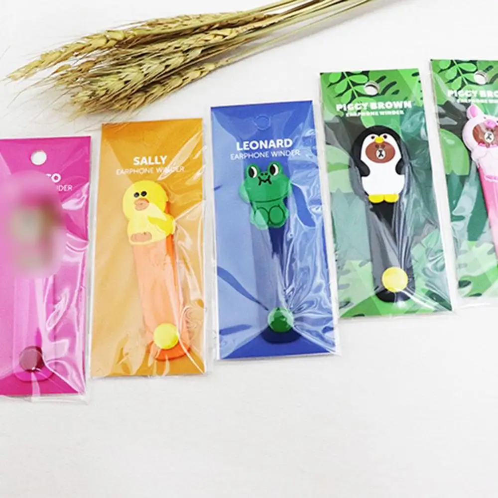 Animated Cartoon Cable Organizer Press Buckle Bobbin Winder Ear Mechanism Storage line Multifunction Receive Bag Clip