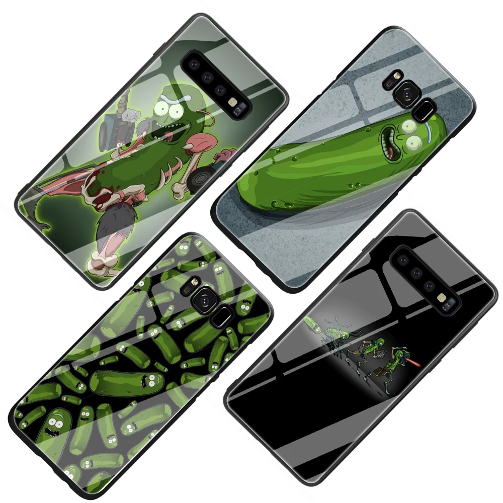 Чехол для телефона Rick and Morty pickle rick из закаленного стекла для samsung Galaxy S7 edge S8 9 10 Note 8 9 10 Plus A10 20 30 40 50 60 70