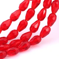 olingart 8111015mm 50pcs waterdrop faceted austrian crystal beads red color teardrop glass bead for jewelry making bracelet
