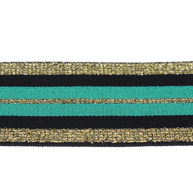 Лента эластичная золотистая декоративная 38 мм 20 ярдов T2400|elastic webbing band|elastic webbingwebbing