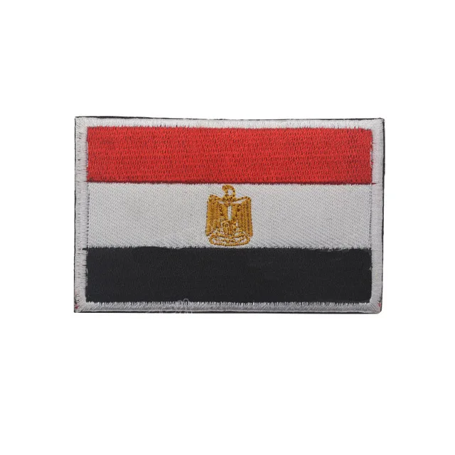 Egypt Заплатка, национальный флаг в полоску, вышитый Россия, Турция, Франция, ЕС, Нидерланды, флаг, тактические военные нашивки, армейская Аппликация в полоску - Цвет: Egypt