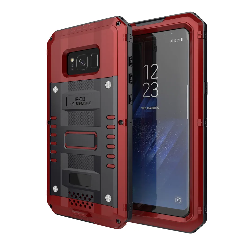 Красный Doom Броня для samsung S8 S8Plus Чехол IP68 водонепроницаемый ударопрочный сверхмощный гибридный жесткий прочный металлический чехол - Цвет: Красный