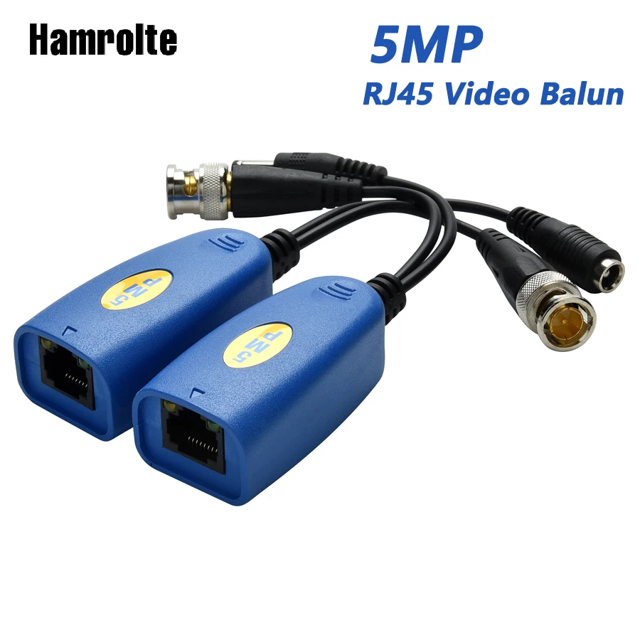 Hamrolte RJ45 HD видео балун 1CH пассивная мощность для 5MP/4MP/1080 P/720 P CVI/TVI/AHD/CVBS камеры Cat5/5e/6