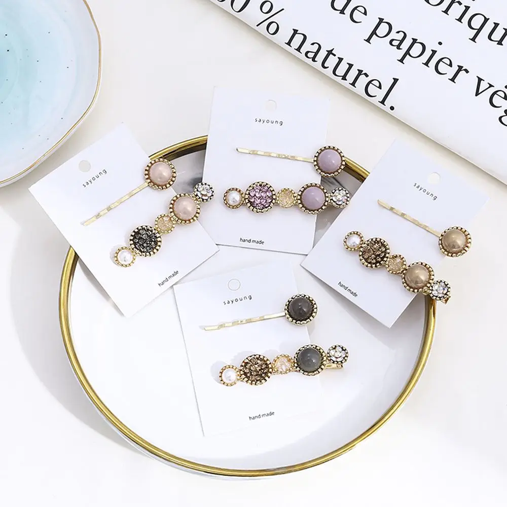 Новое поступление 2019 2 шт. Корейские ретро жемчужные заколки для волос